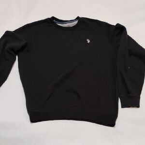 U.S. Polo Assn. Black Crewneck Sweater with Ribbed Cuffs